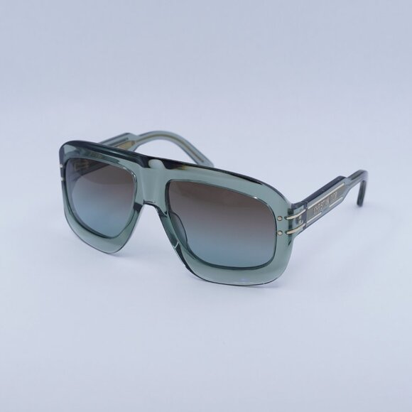 Dior DIORSIGNATURE M1U 55F2 Sunglasses Green Aviator Frame, Brown Lenses - Picture 7 of 11
